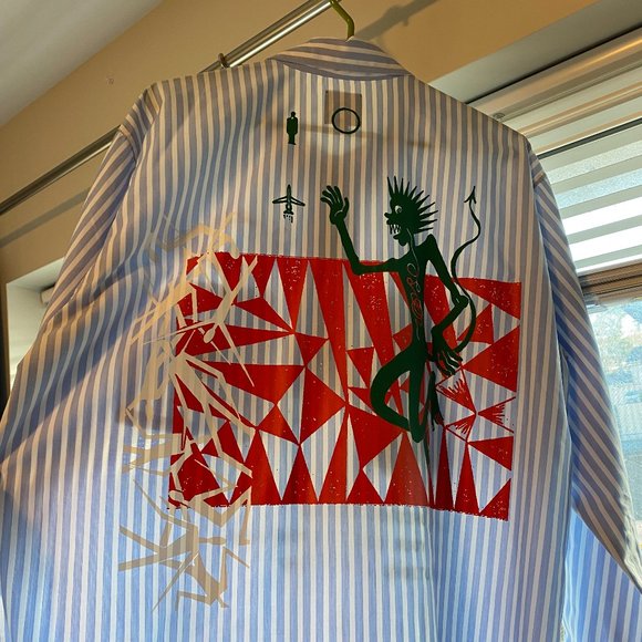 Brain Dead Half-Zip Long Sleeve Shirt - Light Blue - Picture 2 of 2